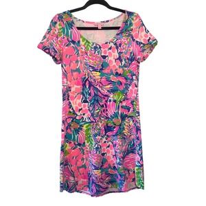 Lilly Pulitzer Tammy Dress Gumbo Limbo UPF 50+ Knit Cap Sleeve Scoop Neck Resort